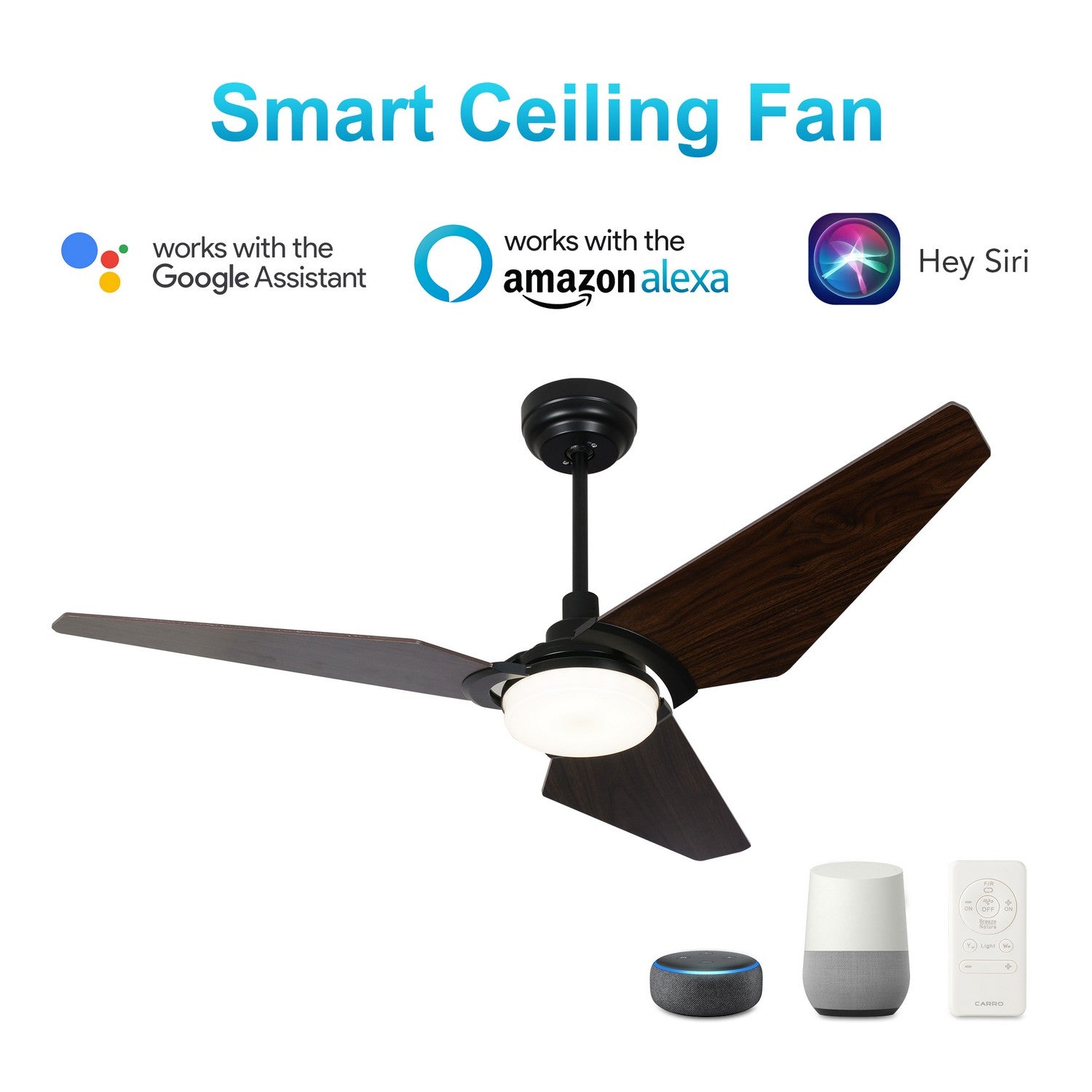 Carro - VS523B-L12-B5-1 - 52"Smart Ceiling Fan - Kaj - Black