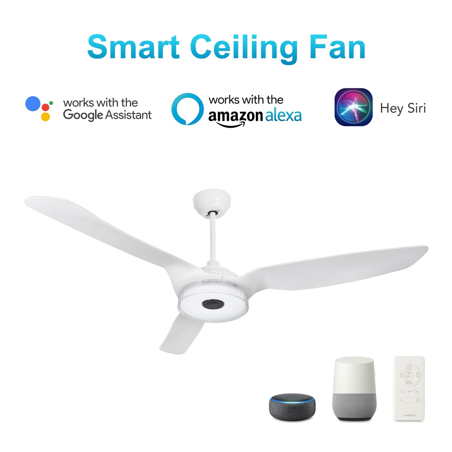 Carro - VS563F-L13-W1-1 - 56"Smart Ceiling Fan - Fletcher - White