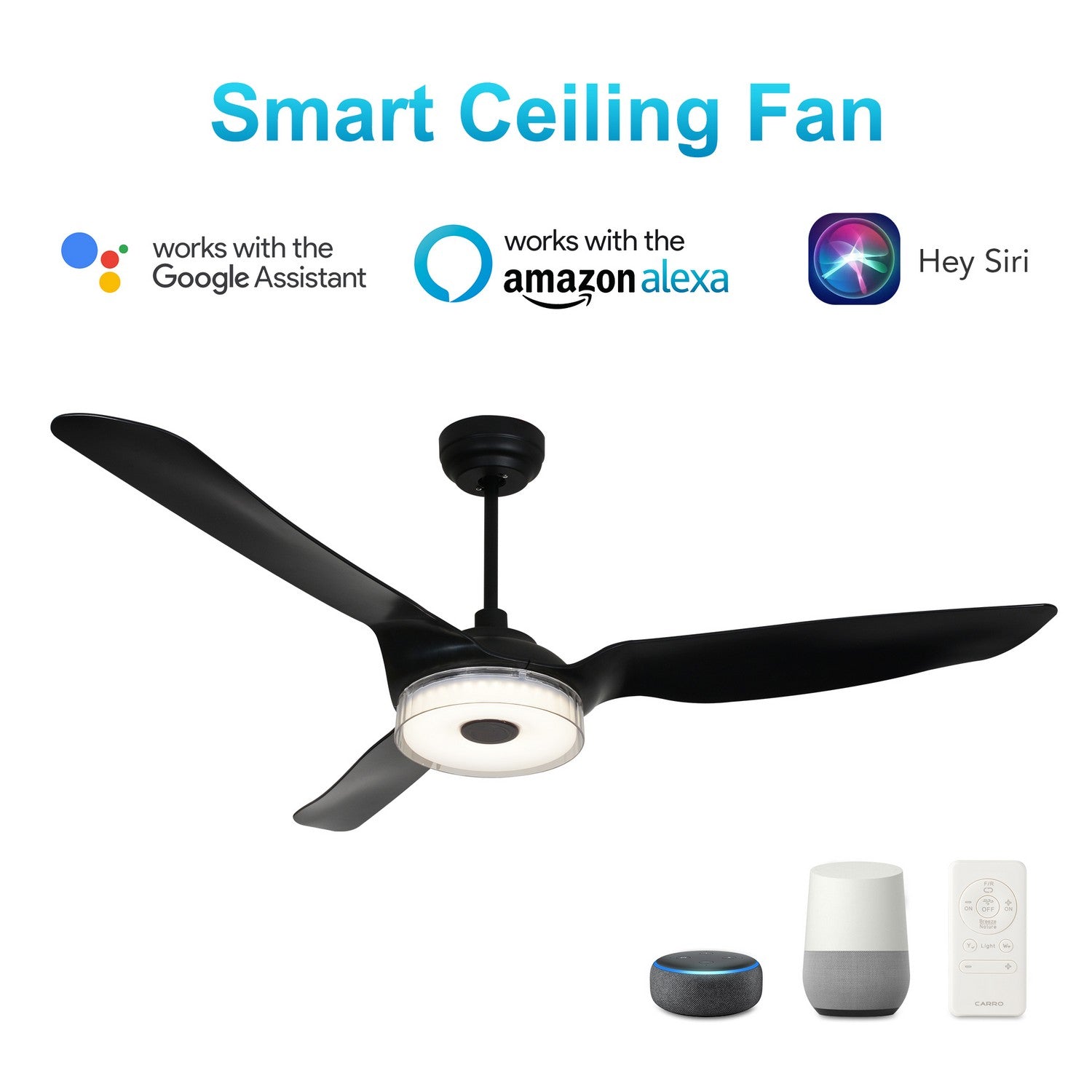 Carro - VS563F-L13-B2-1 - 56"Smart Ceiling Fan - Fletcher - Black