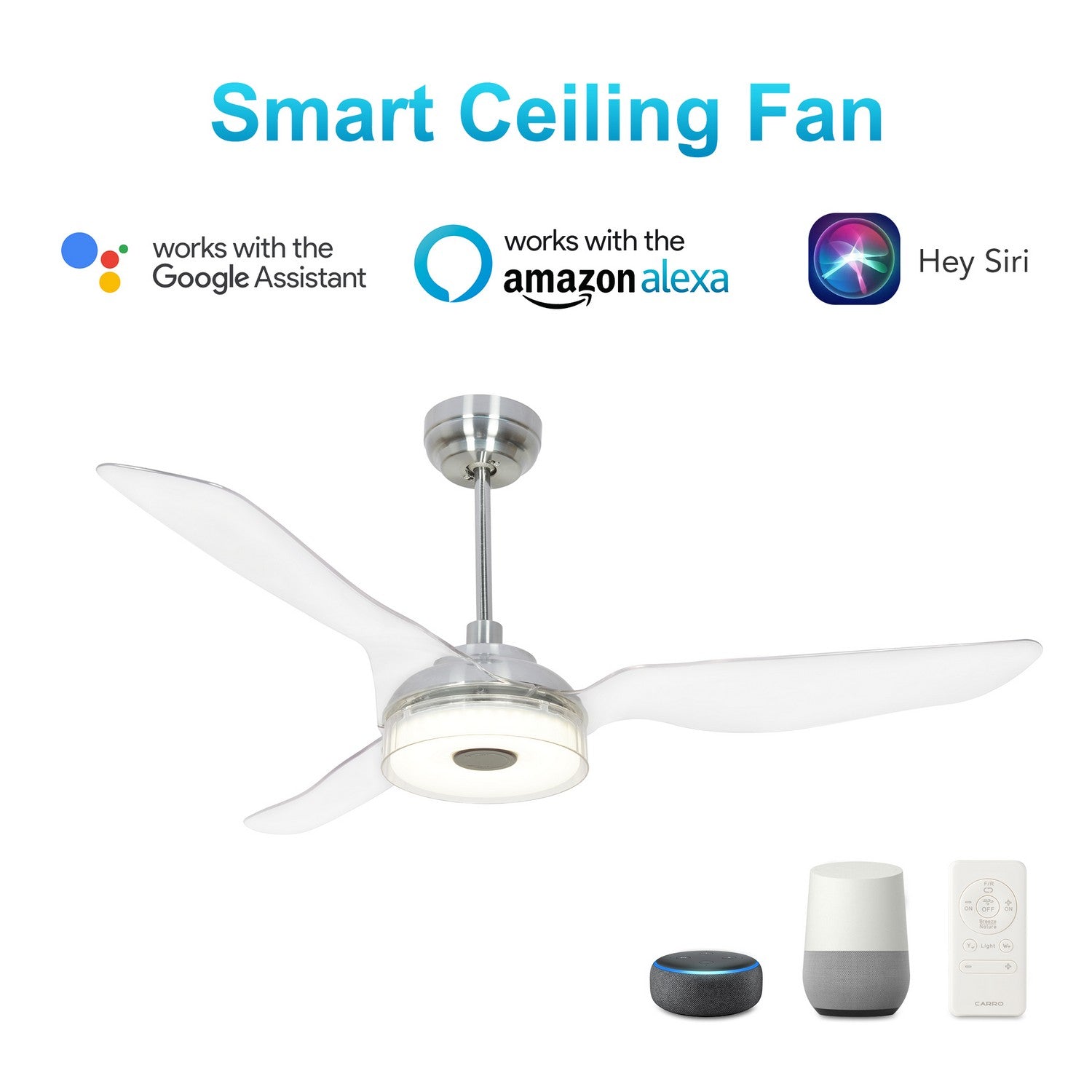 Carro - VS603F-L13-S8-1 - 60"Smart Ceiling Fan - Fletcher - Silver