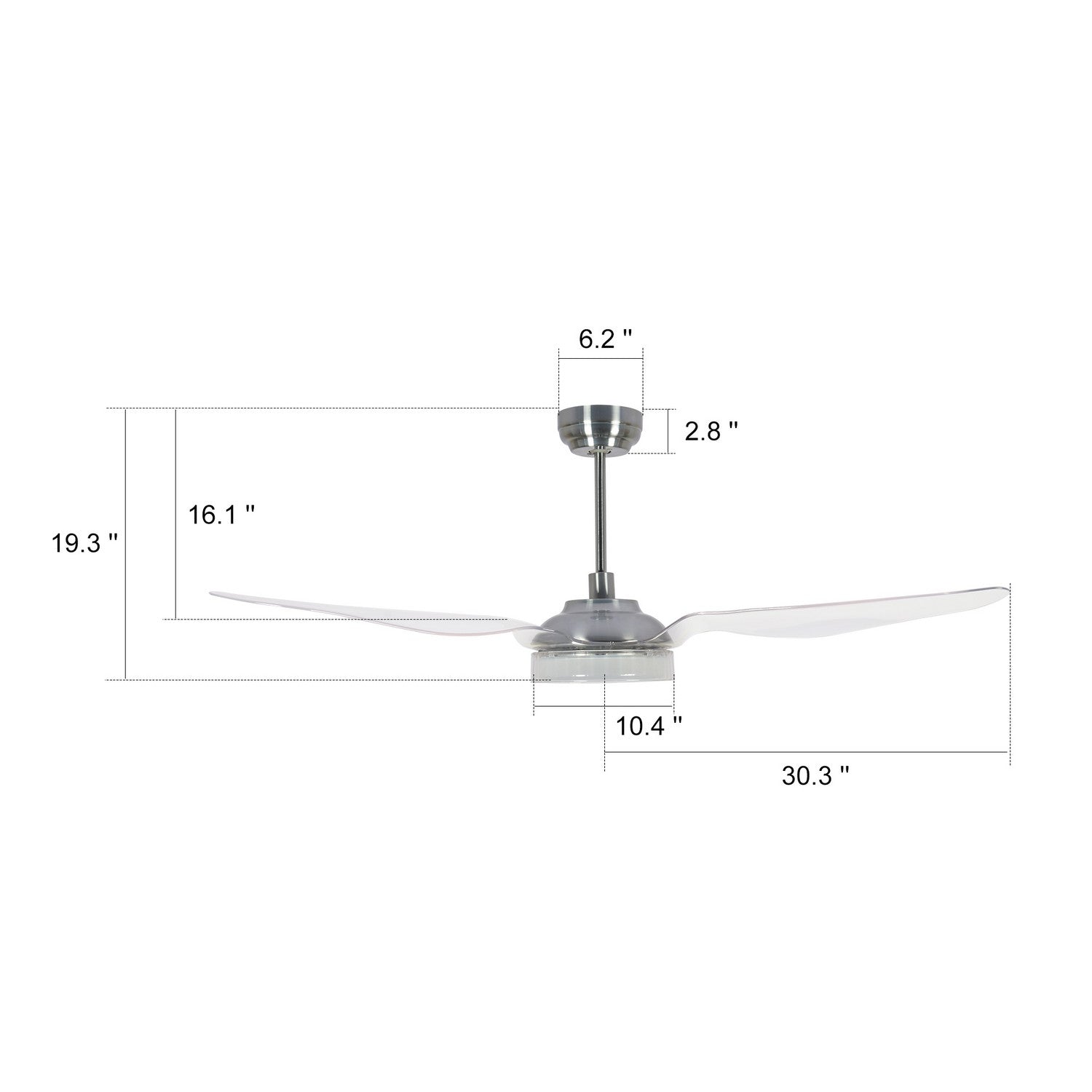 Carro - VS603F-L13-S8-1 - 60"Smart Ceiling Fan - Fletcher - Silver