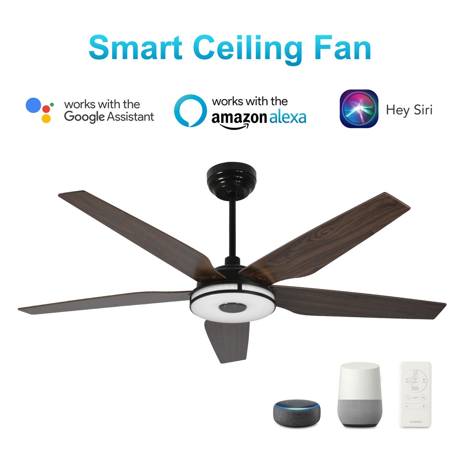 Carro - VS565S-L13-B5-1 - 56"Smart Ceiling Fan - Elira - Black