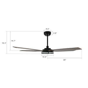 Carro - VS565S-L13-B5-1 - 56"Smart Ceiling Fan - Elira - Black