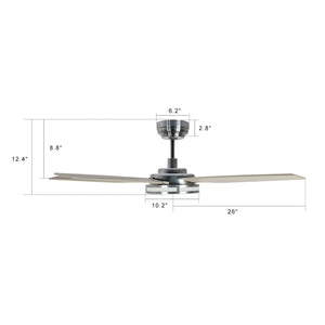 Carro - VS525S-L13-S6-1 - 52"Smart Ceiling Fan - Elira - Silver