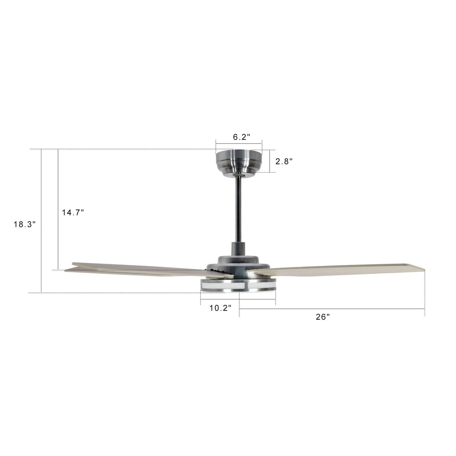 Carro - VS525S-L13-S6-1 - 52"Smart Ceiling Fan - Elira - Silver