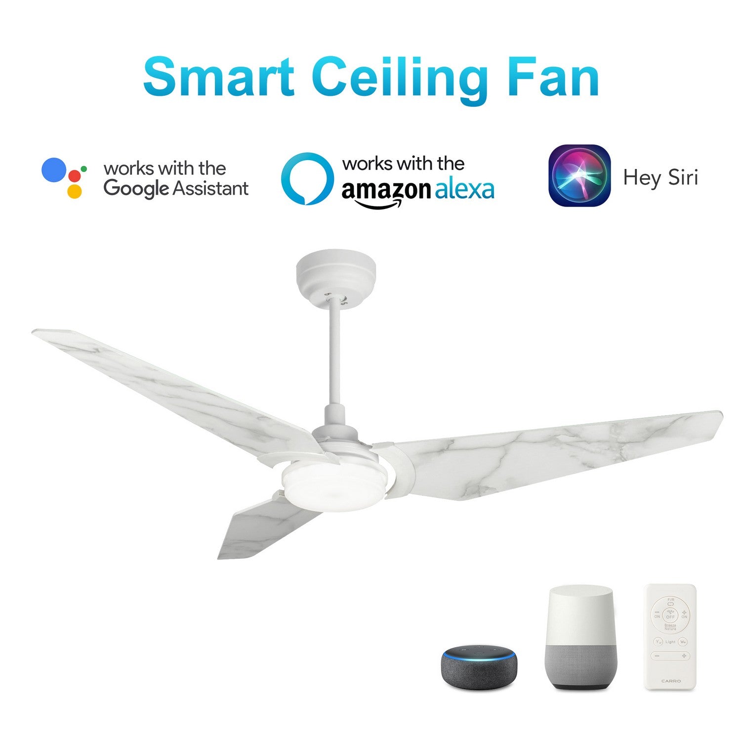 Carro - VS563B-L12-W7-1 - 56"Smart Ceiling Fan - Kaj - White