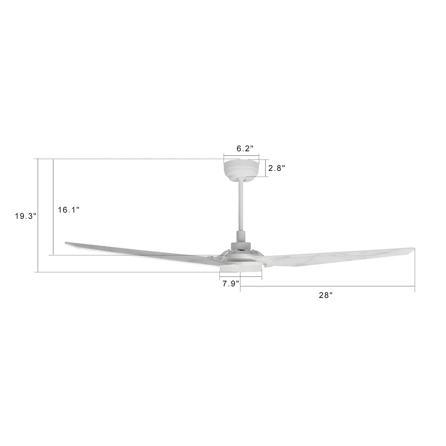 Carro - VS563B-L12-W7-1 - 56"Smart Ceiling Fan - Kaj - White