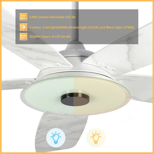 Carro - VS525H-L13-W7-1 - 52"Smart Ceiling Fan - Journey - White