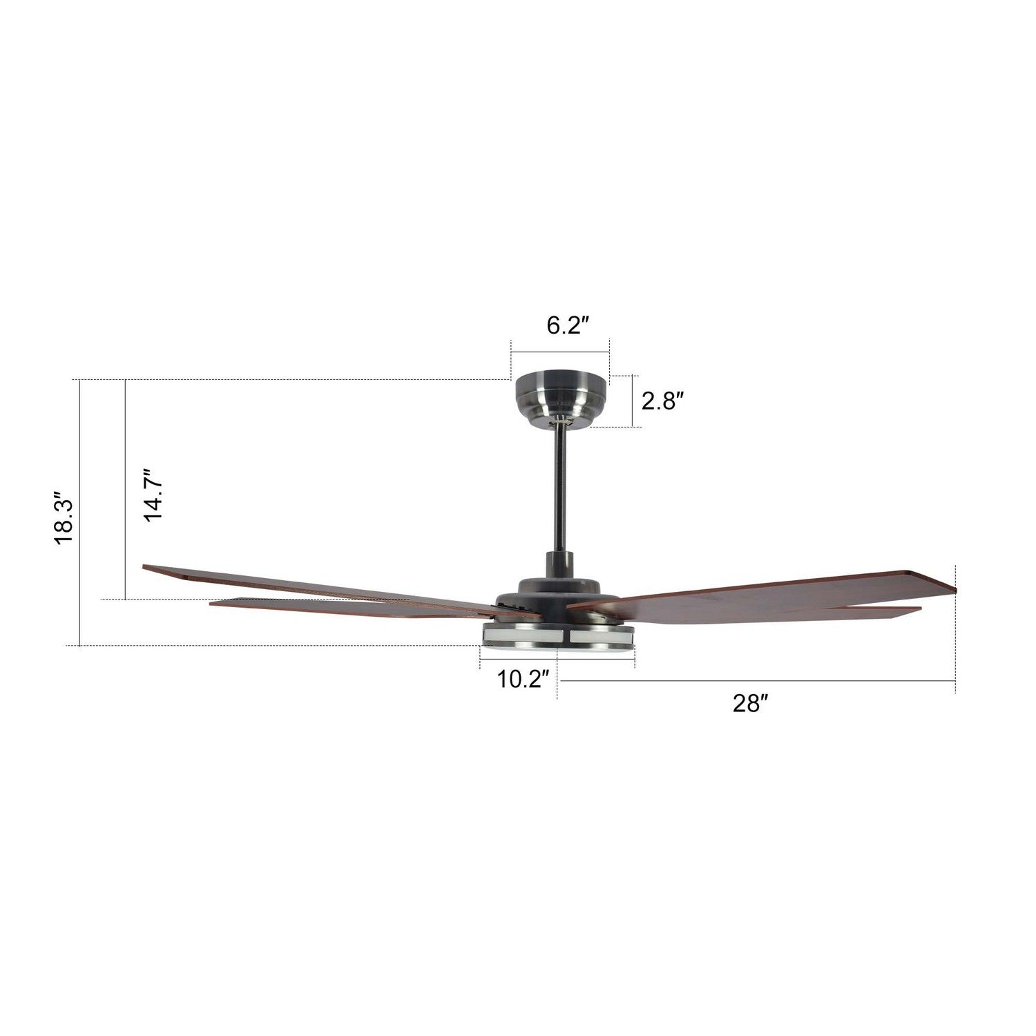 Carro - VS565S-L13-S4-1 - 56"Smart Ceiling Fan - Elira - Silver