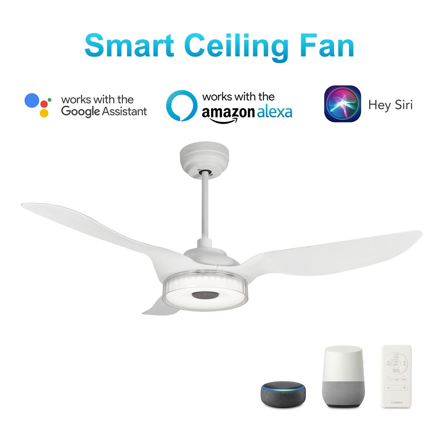 Carro - VS523F-L12-W1-1 - 52"Smart Ceiling Fan - Fletcher - White