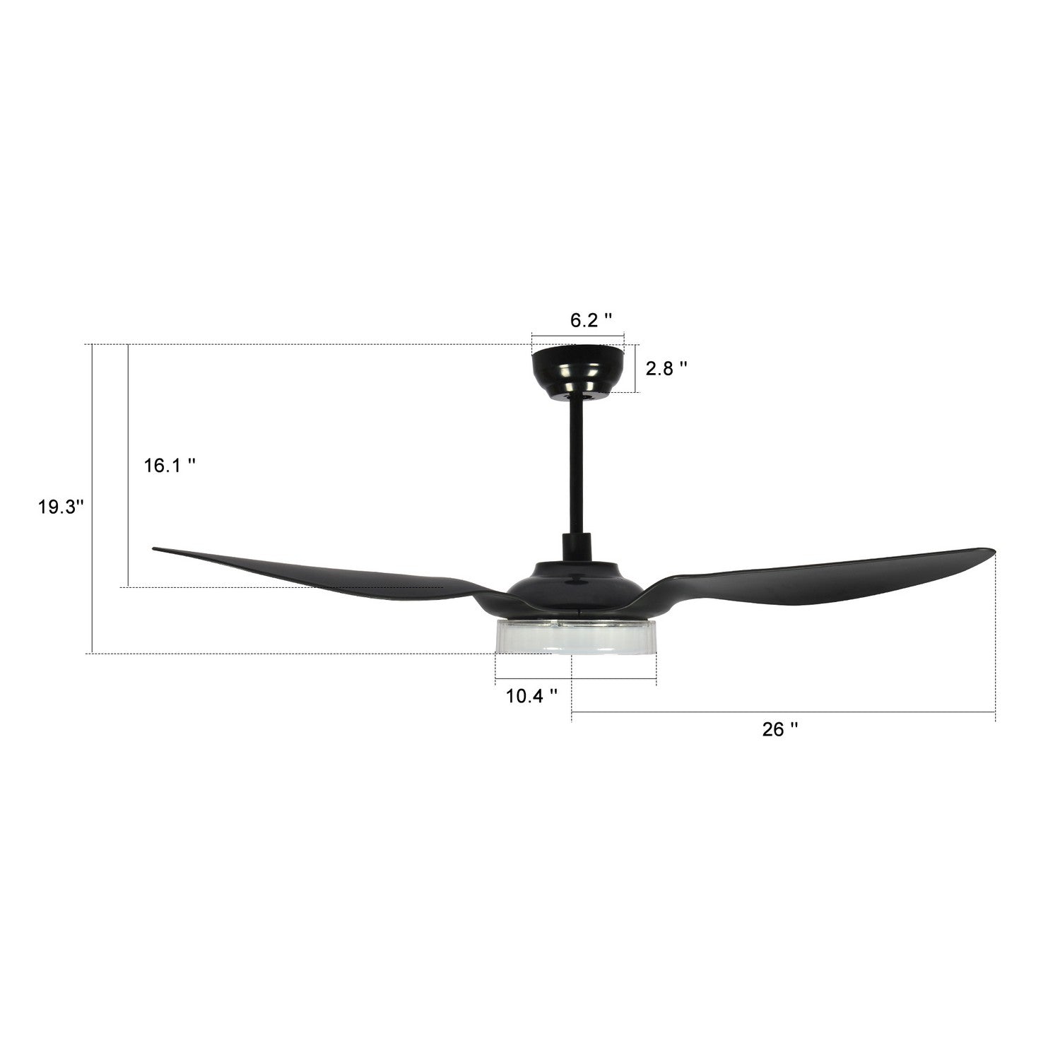 Carro - VS523F-L12-B2-1 - 52"Smart Ceiling Fan - Fletcher - Black