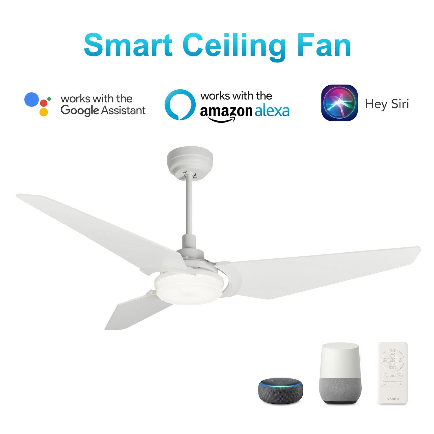 Carro - VS563B-L12-W1-1 - 56"Smart Ceiling Fan - Kaj - White