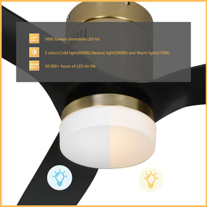 Carro - VS523P-L12-G2-1-FM - 52"Smart Ceiling Fan - Spezia - Gold