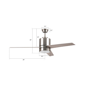 Carro - VWGS-523A-L11-S3-1 - 52"Smart Ceiling Fan - Raiden - Silver