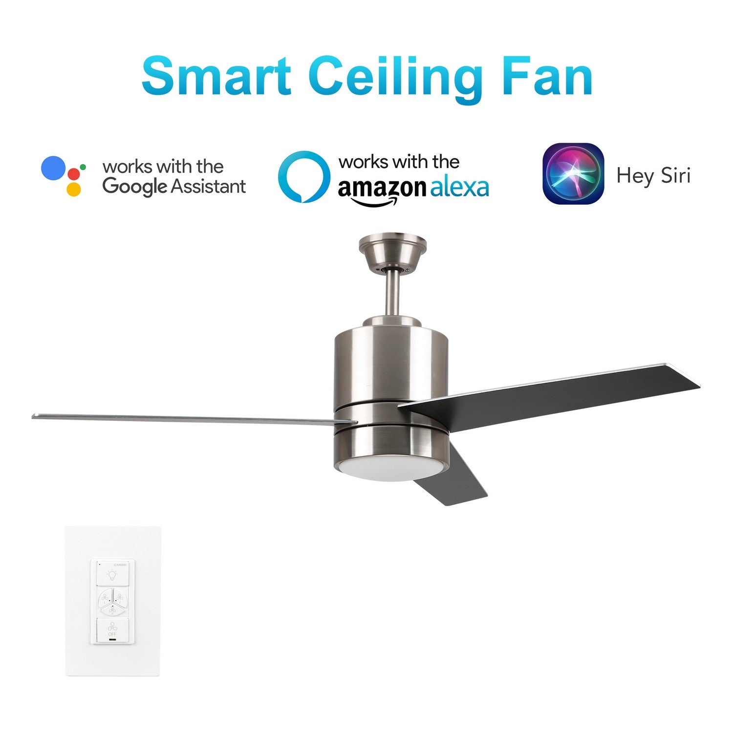 Carro - VWGS-523A-L11-S4-1 - 52"Smart Ceiling Fan - Raiden - Silver