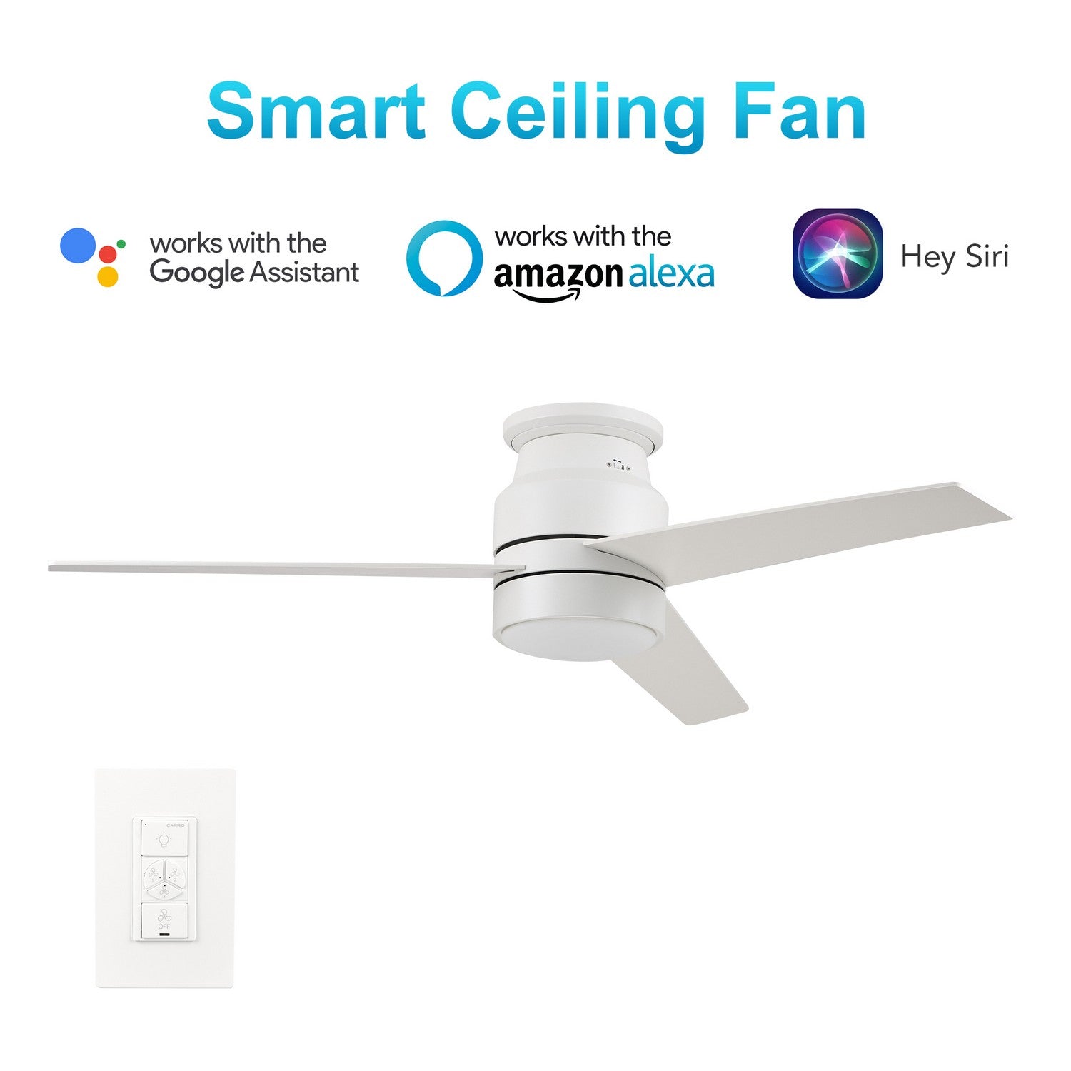 Carro - VWGS-523B-L11-W1-1 - 52"Smart Ceiling Fan - Raiden - White