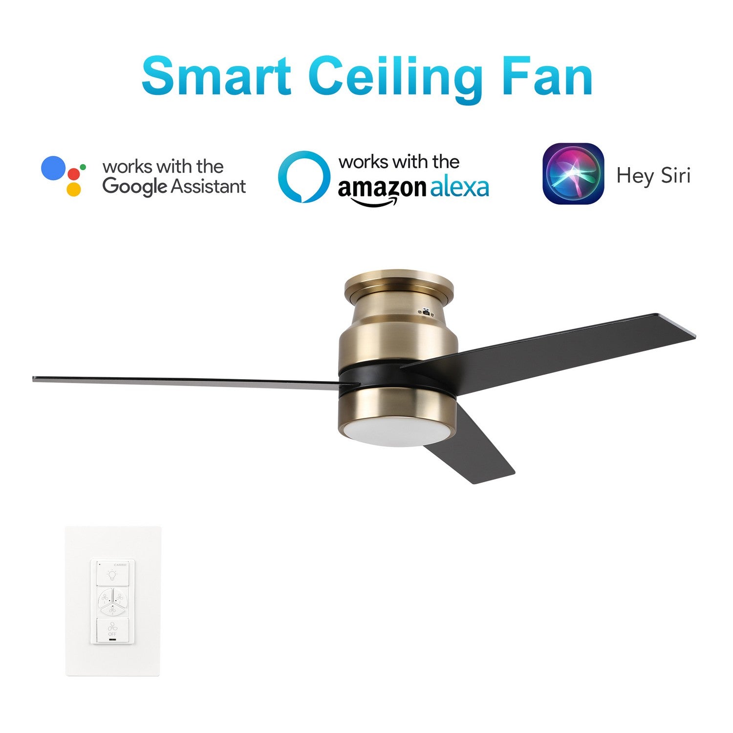 Carro - VWGS-523B-L11-G2-1 - 52"Smart Ceiling Fan - Raiden - Gold