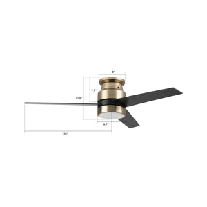 Carro - VWGS-523B-L11-G2-1 - 52"Smart Ceiling Fan - Raiden - Gold