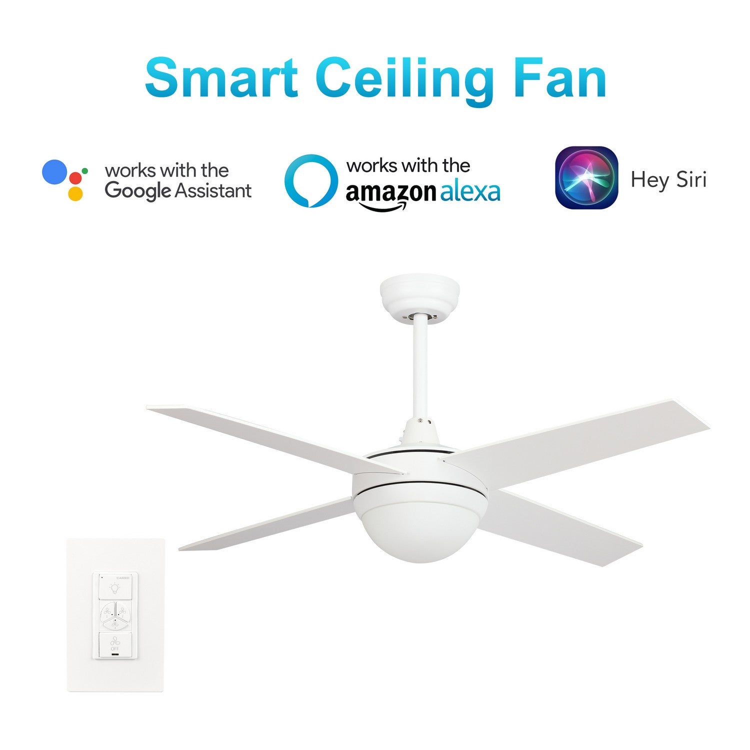 Carro - VWGS-484C-L11-W1-1 - 48"Smart Ceiling Fan - Neva - White