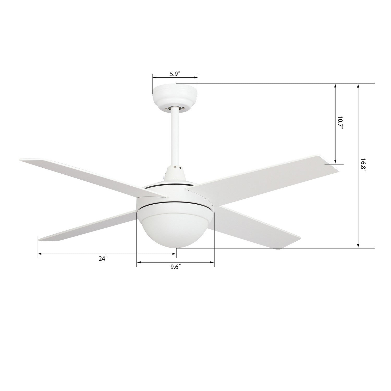 Carro - VWGS-484C-L11-W1-1 - 48"Smart Ceiling Fan - Neva - White