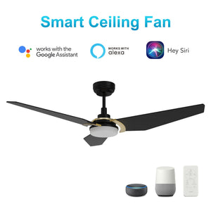 Carro - VS523B-L12-B2-1G - 52"Smart Ceiling Fan - Kaj - Black