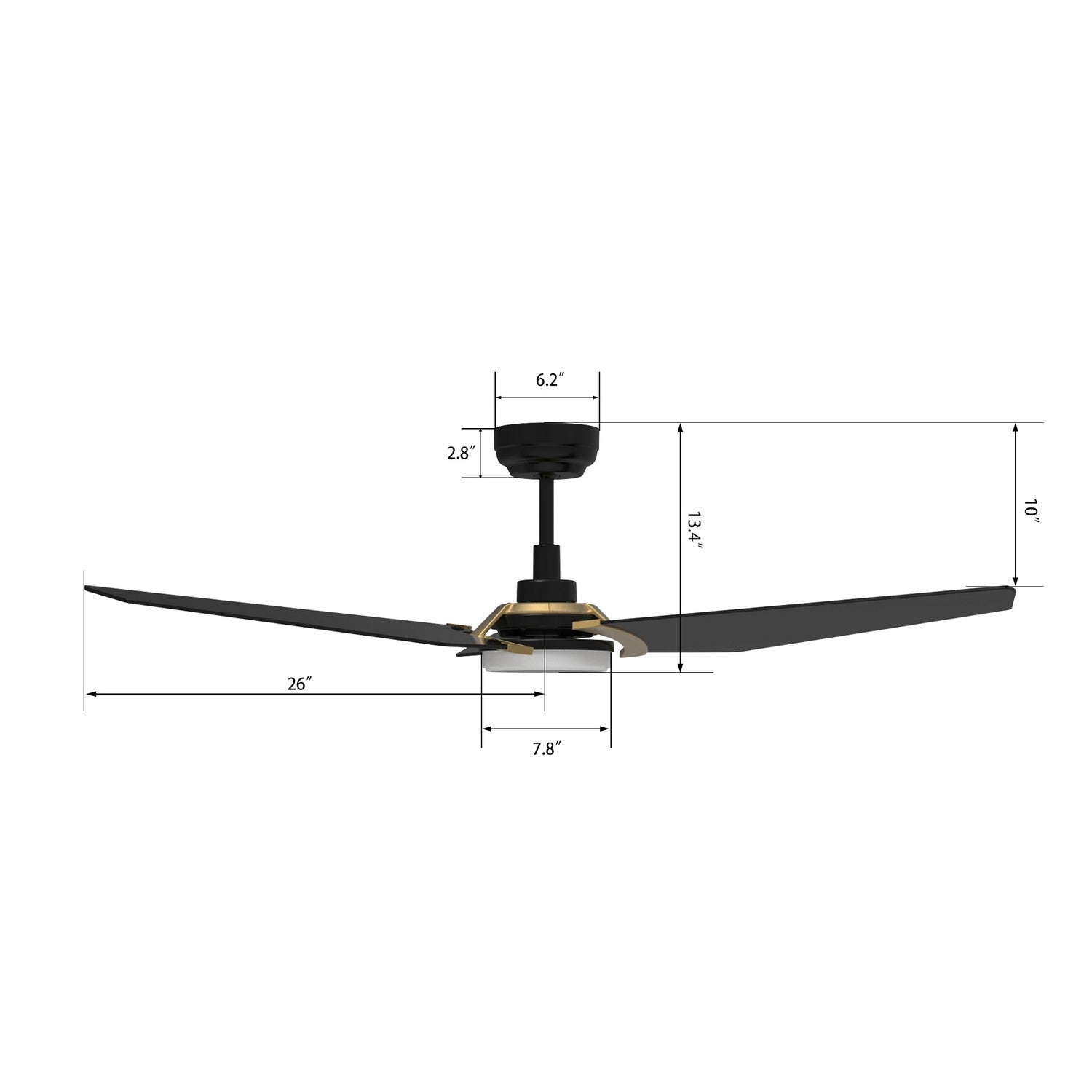 Carro - VS523B-L12-B2-1G - 52"Smart Ceiling Fan - Kaj - Black