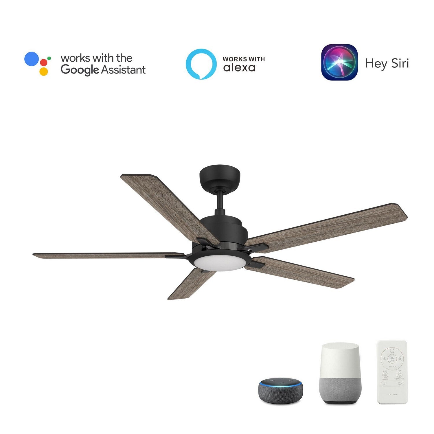 Carro - VS525J-L12-BG-1 - 52"Smart Ceiling Fan - Espear - Black