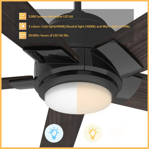 Carro - VS525J1-L11-B5-1 - 52"Smart Ceiling Fan - Ascender - Black