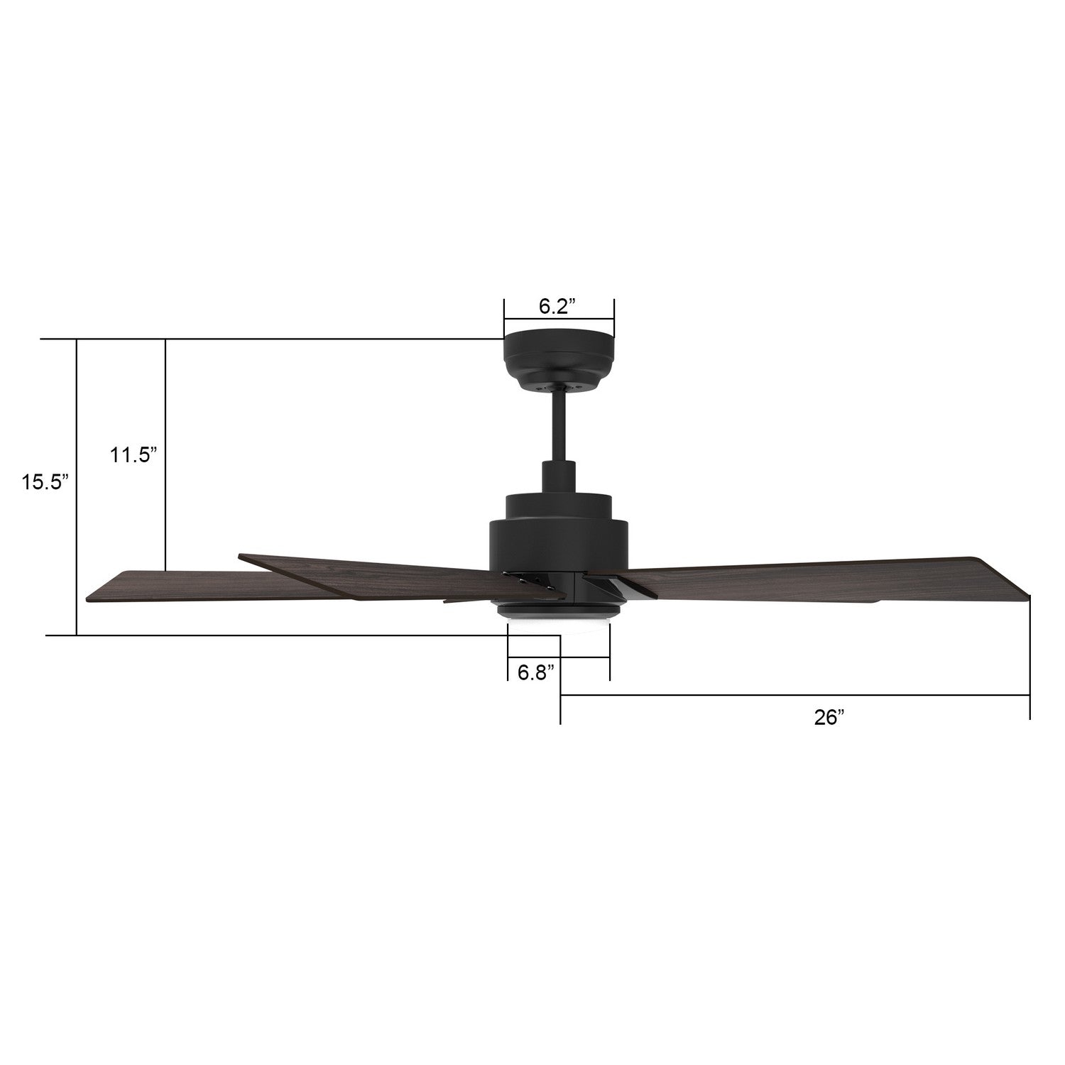 Carro - VS525J1-L11-B5-1 - 52"Smart Ceiling Fan - Ascender - Black