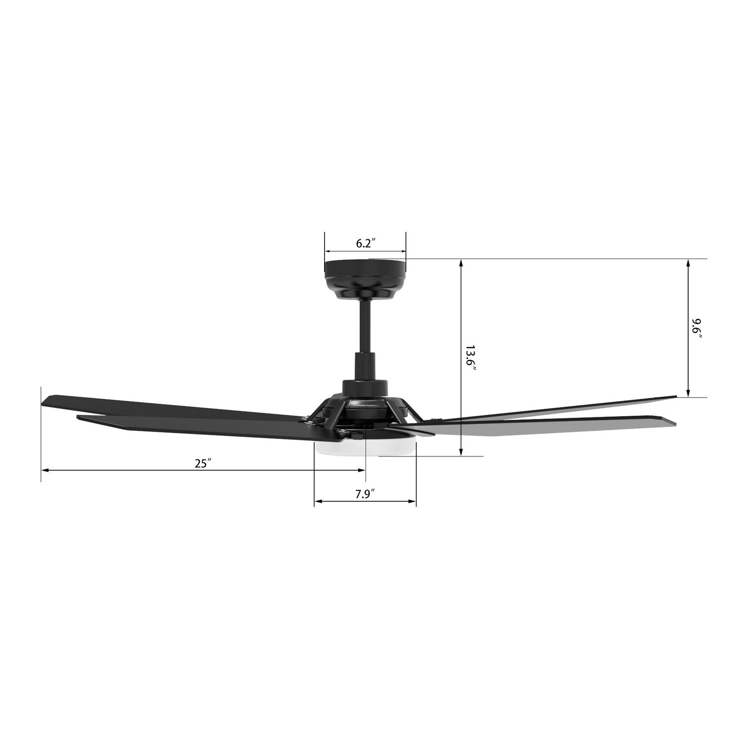 Carro - VS525B-L22-B2-1 - 52"Smart Ceiling Fan - Woodrow - Black