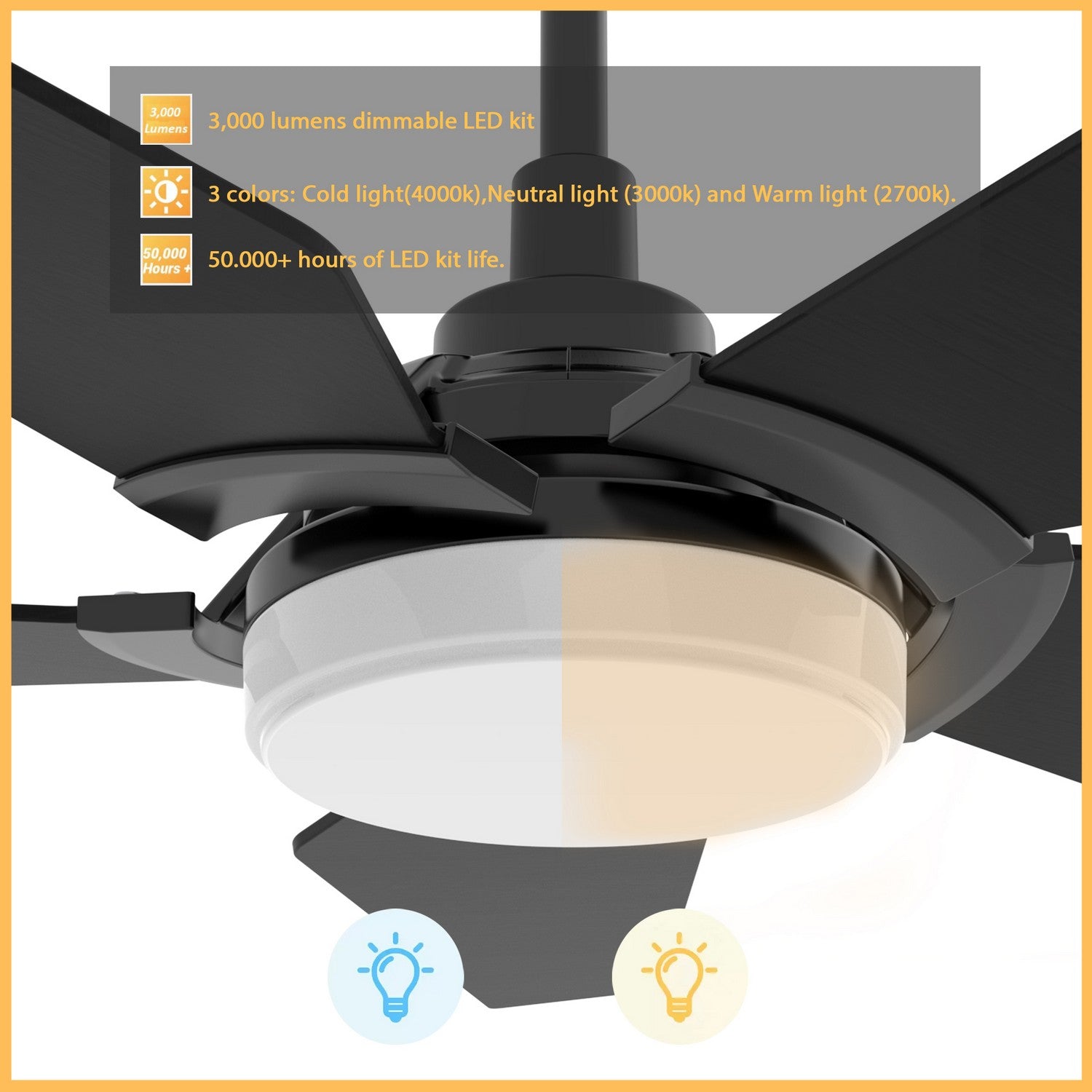 Carro - VS525B-L22-B2-1 - 52"Smart Ceiling Fan - Woodrow - Black