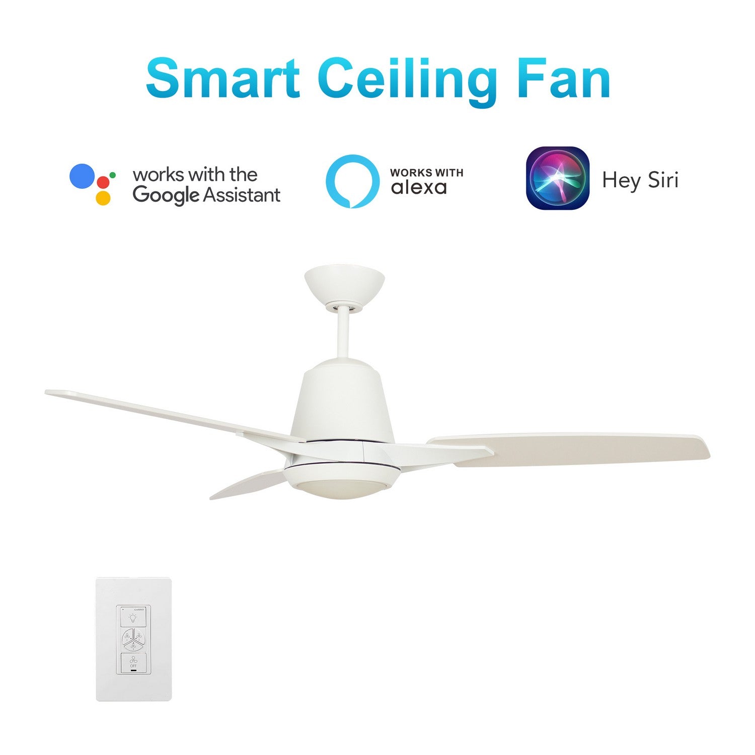 Carro - VWGS-523F-L12-W1-1 - 52"Smart Ceiling Fan - Eunoia - White