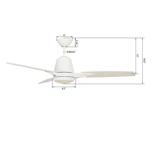 Carro - VWGS-523F-L12-W1-1 - 52"Smart Ceiling Fan - Eunoia - White