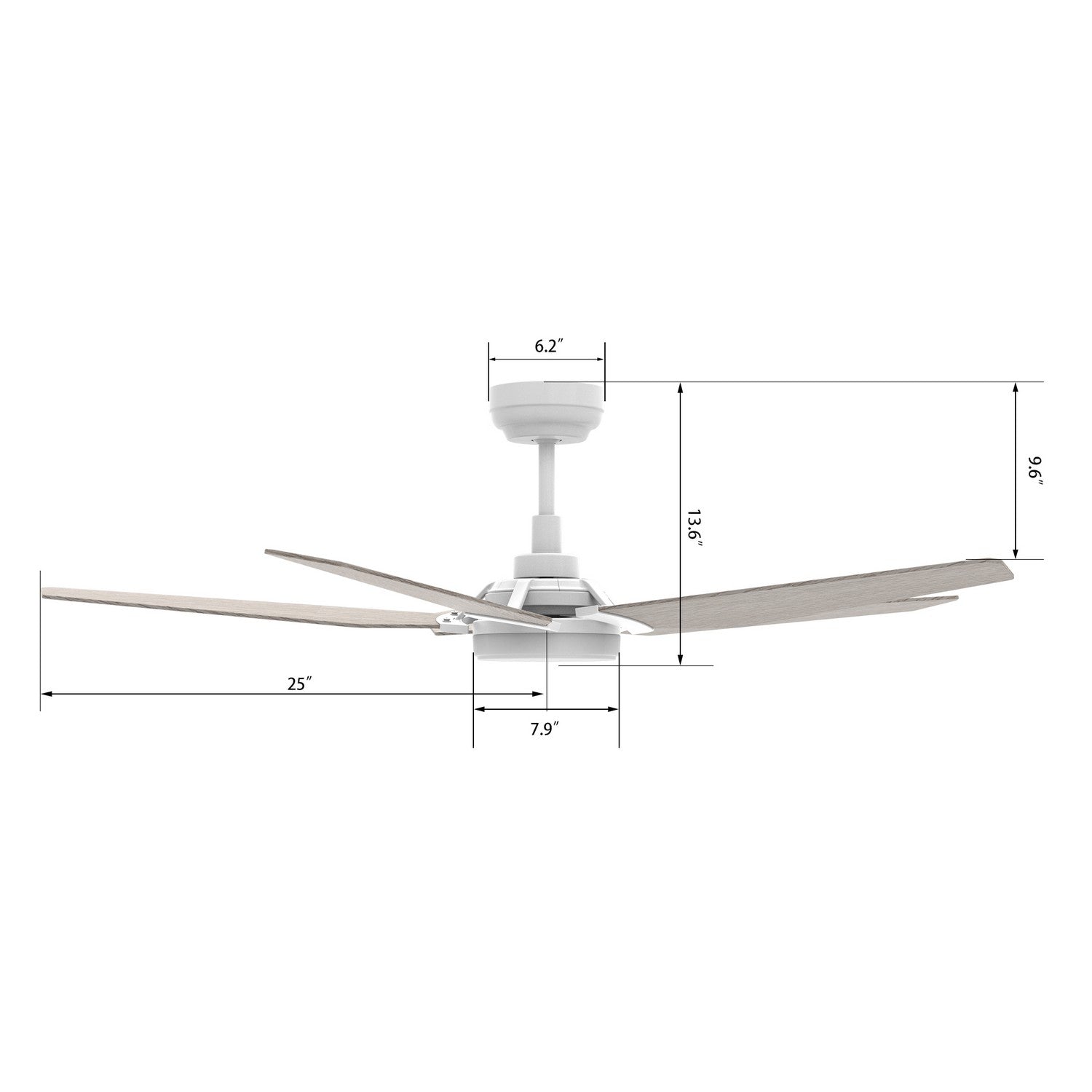 Carro - VS525B-L22-W6-1 - 52"Smart Ceiling Fan - Woodrow - White