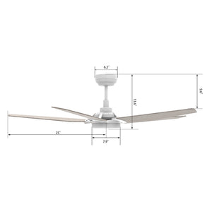 Carro - VS525B-L22-W6-1 - 52"Smart Ceiling Fan - Woodrow - White