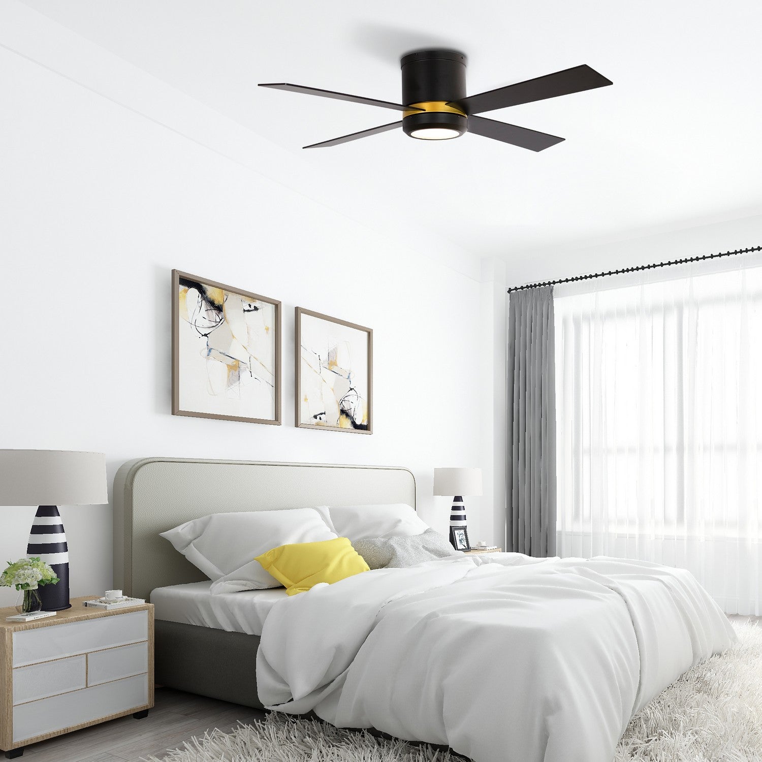 Carro - VWGS-524G-L12-B2-1FM - 52"Smart Ceiling Fan - Arlington - Black