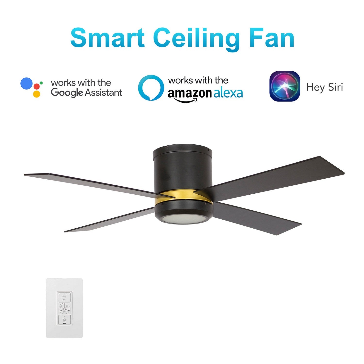 Carro - VWGS-524G-L12-B2-1FM - 52"Smart Ceiling Fan - Arlington - Black