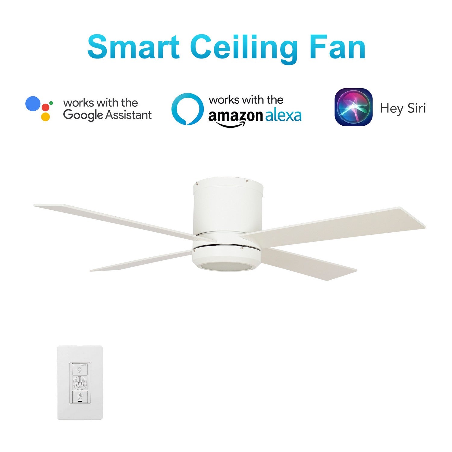 Carro - VWGS-524G-L12-W1-1FM - 52"Smart Ceiling Fan - Arlington - White