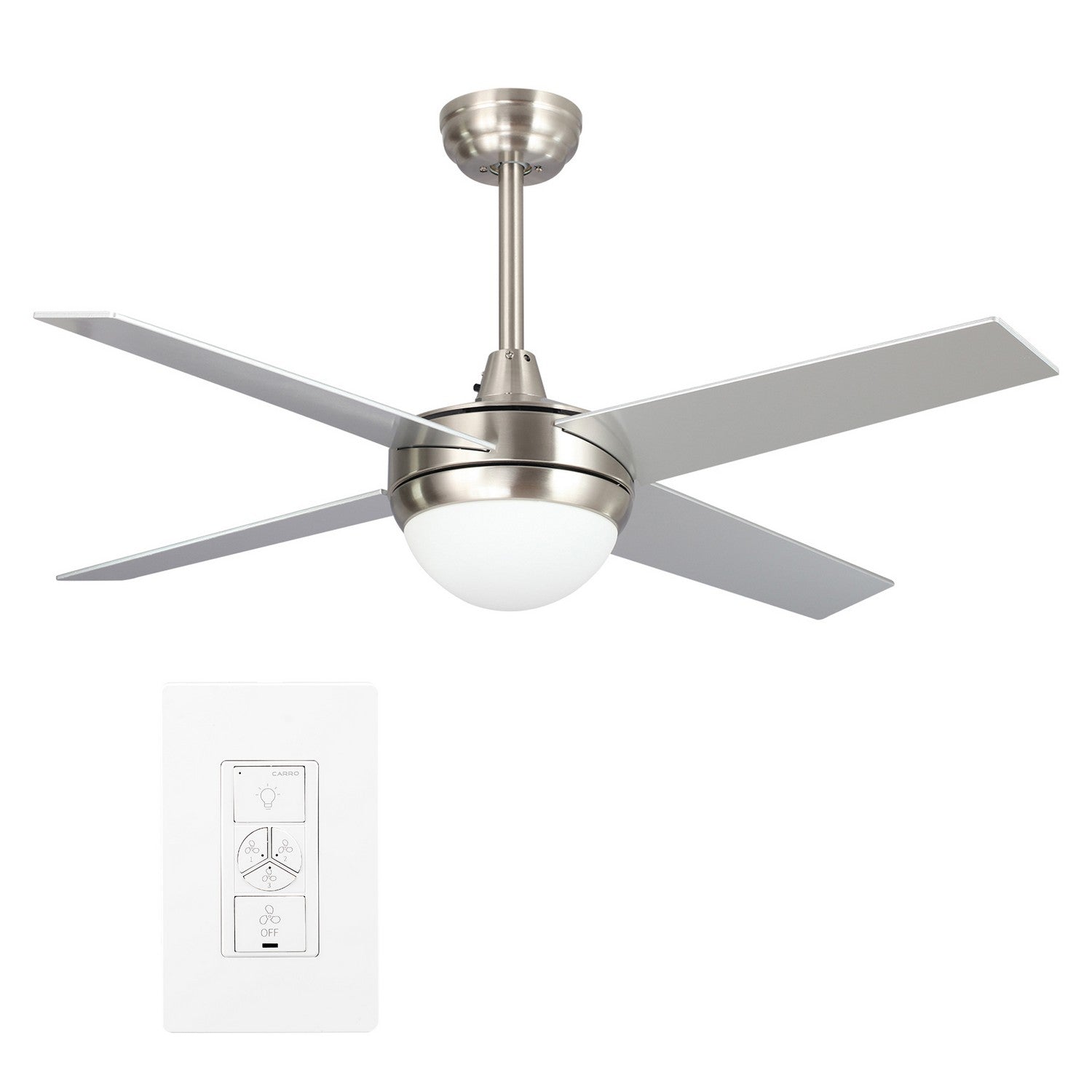 Carro - VWGS-484C-L11-SC-1 - 48"Smart Ceiling Fan - Neva - Silver