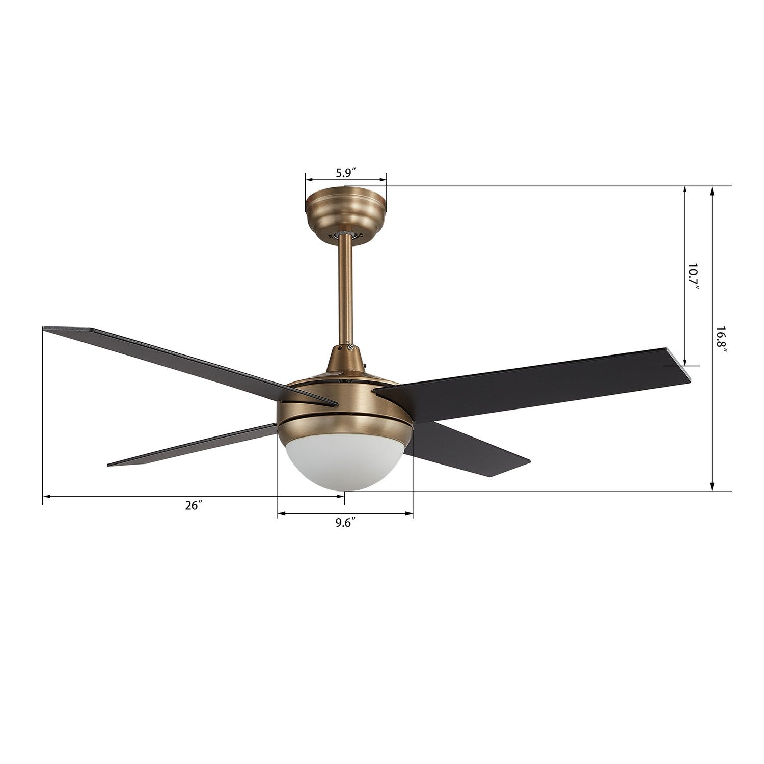 Carro - VWGS-524C-L11-G2-1 - 52"Smart Ceiling Fan - Neva - Gold