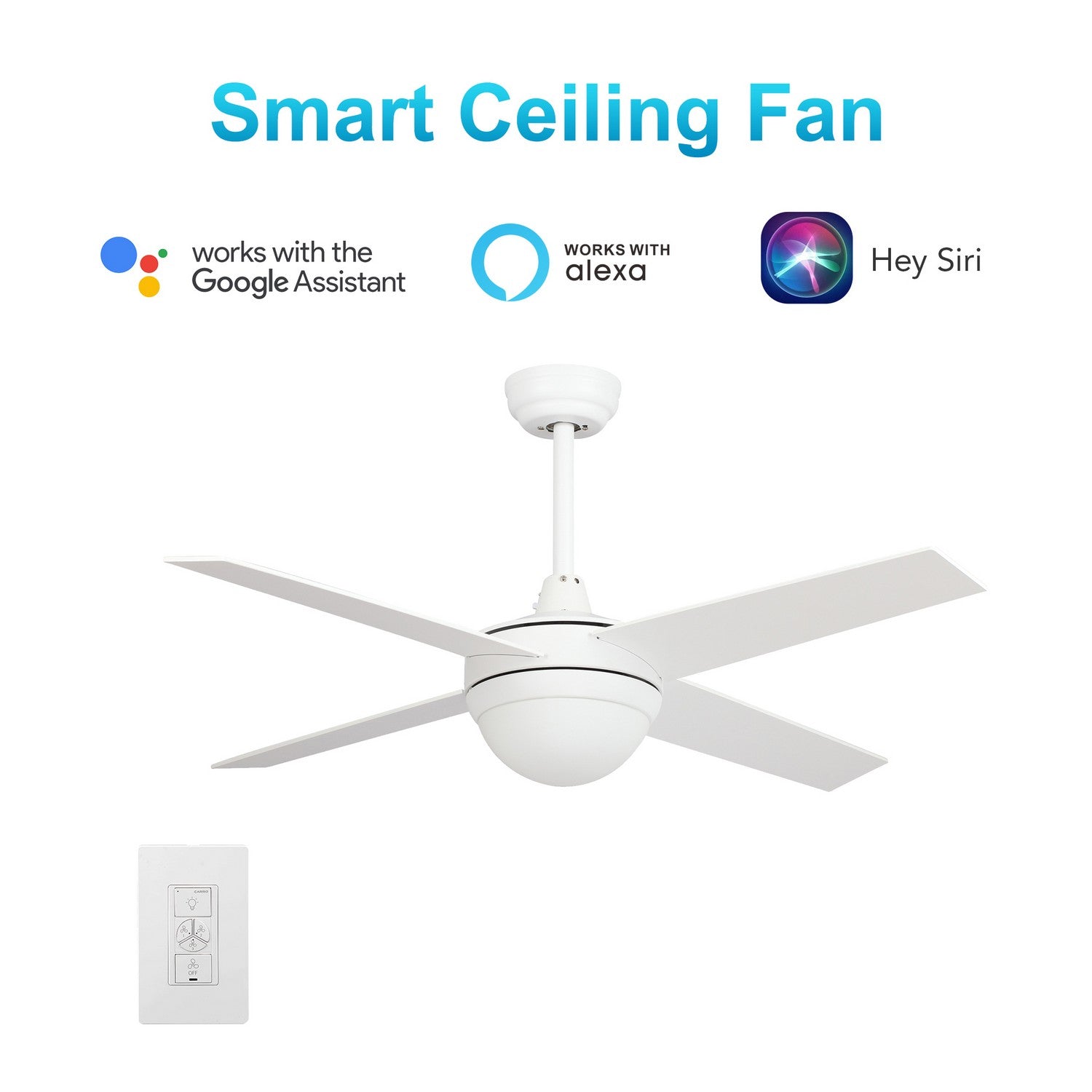 Carro - VWGS-524C-L11-W1-1 - 52"Smart Ceiling Fan - Neva - White