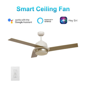 Carro - VWGS-523A1-L12-WL-1 - 52"Smart Ceiling Fan - Aeryn - White