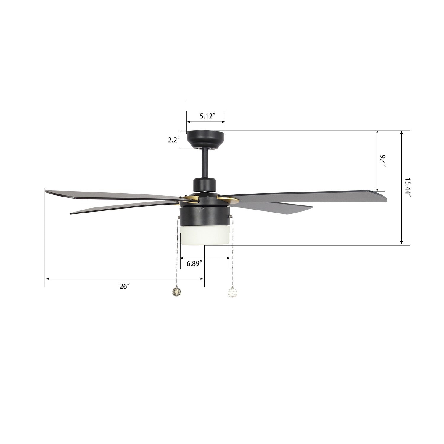 Carro - VWGA-524H2-L11-B2-1G - 52"Ceiling Fan - Amalfi - Black