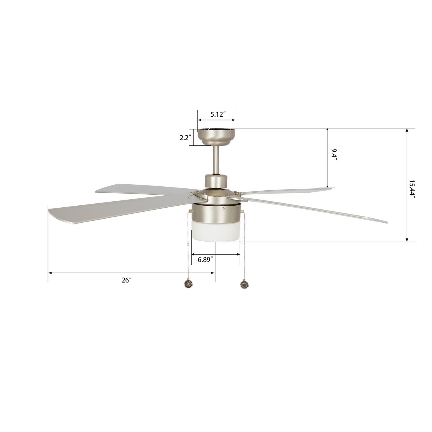 Carro - VWGA-524H2-L11-SJ-1 - 52"Ceiling Fan - Amalfi - Brushed Nickel