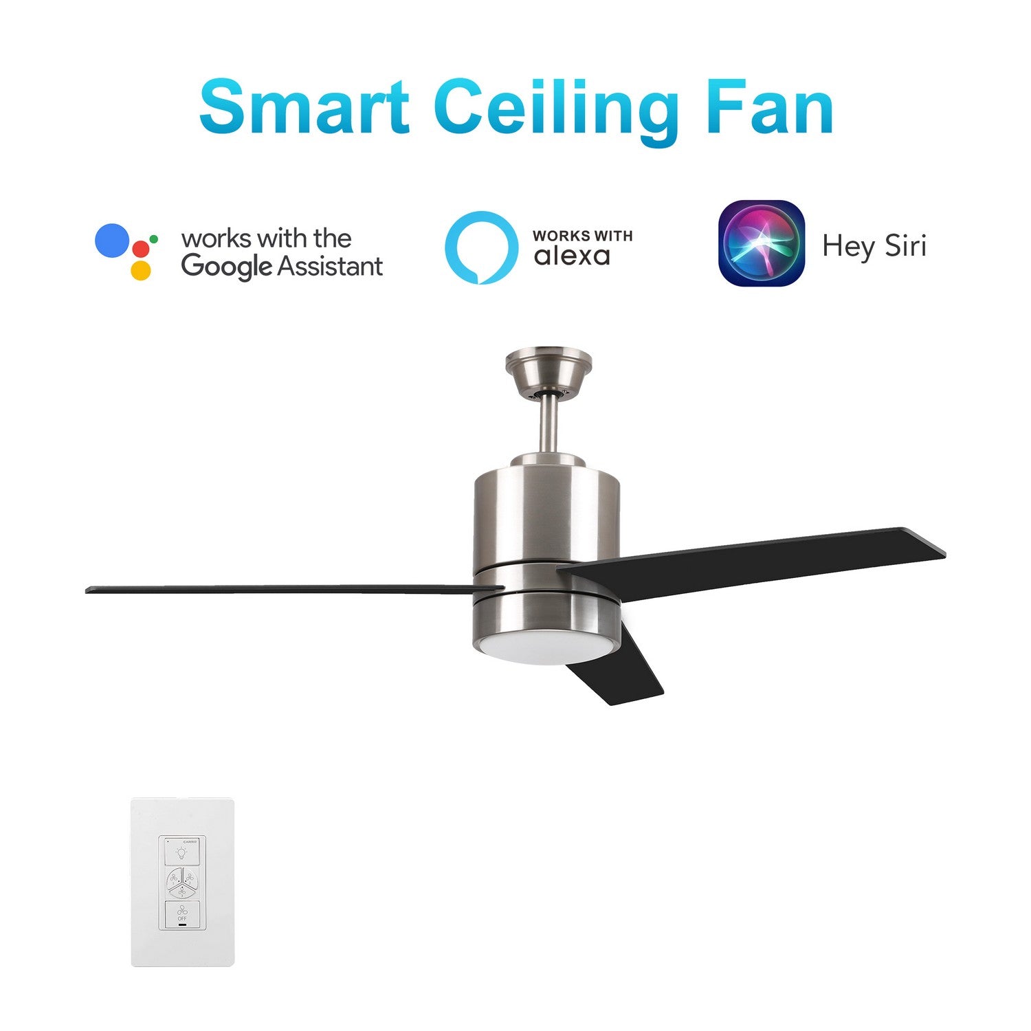 Carro - VWGS-523A-L11-SM-1 - 52"Smart Ceiling Fan - Raiden - Silver