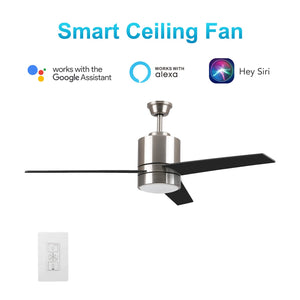 Carro - VWGS-523A-L11-SM-1 - 52"Smart Ceiling Fan - Raiden - Silver