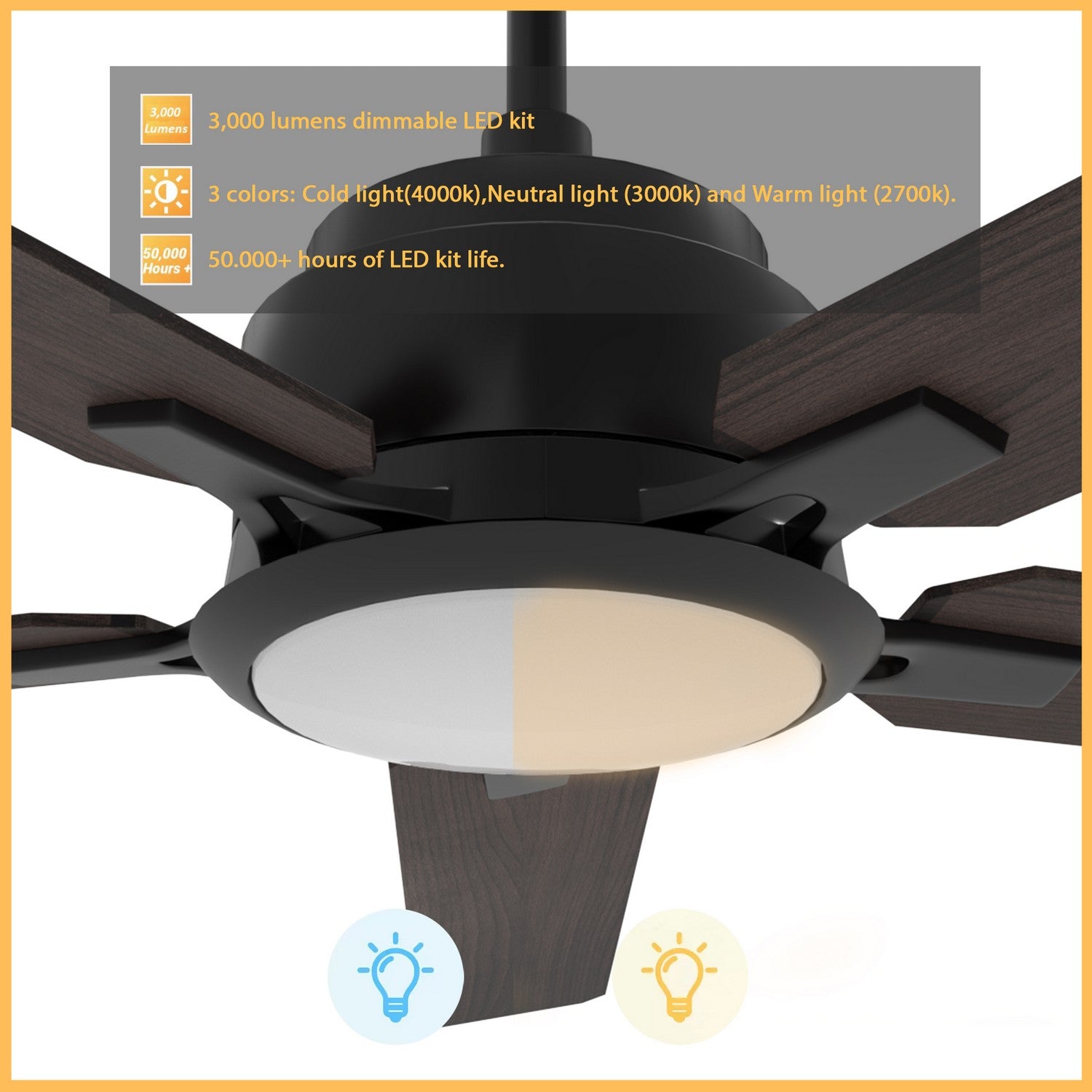 Carro - VS525J-L12-B5-1 - 52"Smart Ceiling Fan - Espear - Black