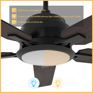 Carro - VS525J-L12-B5-1 - 52"Smart Ceiling Fan - Espear - Black