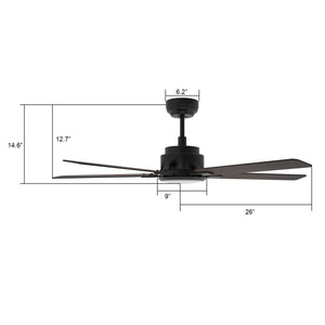 Carro - VS525J-L12-B5-1 - 52"Smart Ceiling Fan - Espear - Black