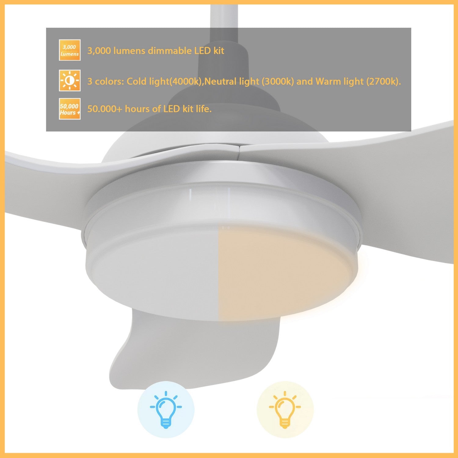 Carro - VS453V-L12-W1-1 - 45"Smart Ceiling Fan - Daffodil - White